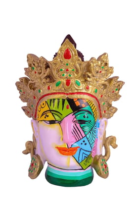 COPPERHOARD Art White Colour Resin Tara Devi Goddess Tara Meditating Buddha Head Statue with Beautiful Smile and Crown for Home Decor and Gifting. COPPERHOARD Art White Colour Resin Tara Devi Goddess Tara Meditating Buddha Head Statue with Beautiful Smile and Crown for Home Decor and Gifting.