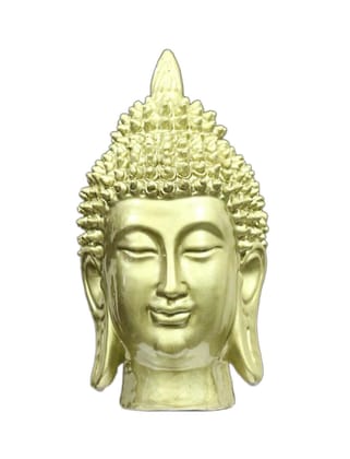 COPPERHOARD Pure Gold Coloured Resin Meditating Buddha Head Statue for Home Temple and as Showpiece. COPPERHOARD Pure Gold Coloured Resin Meditating Buddha Head Statue for Home Temple and as Showpiece.