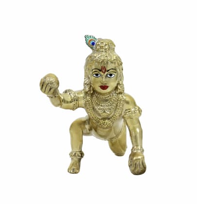 COPPERHOARD Brass Laddu Gopal Kanha Bal Krishna Statue Idol for Home Temple Pooja Mandir COPPERHOARD Brass Laddu Gopal Kanha Bal Krishna Statue Idol for Home Temple Pooja Mandir