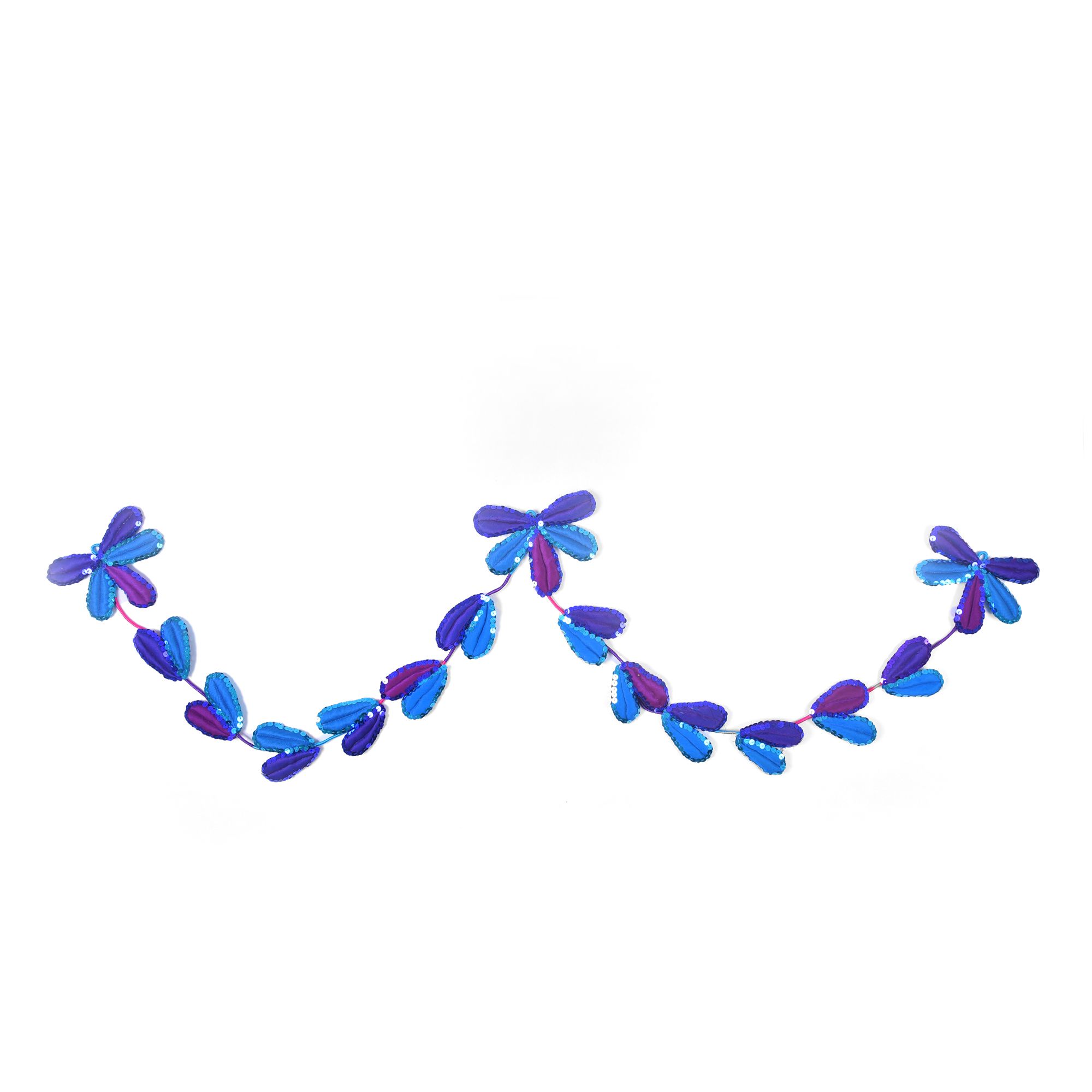 Tribes India Handmade Toran Leaves with beadwork Bule & Purple