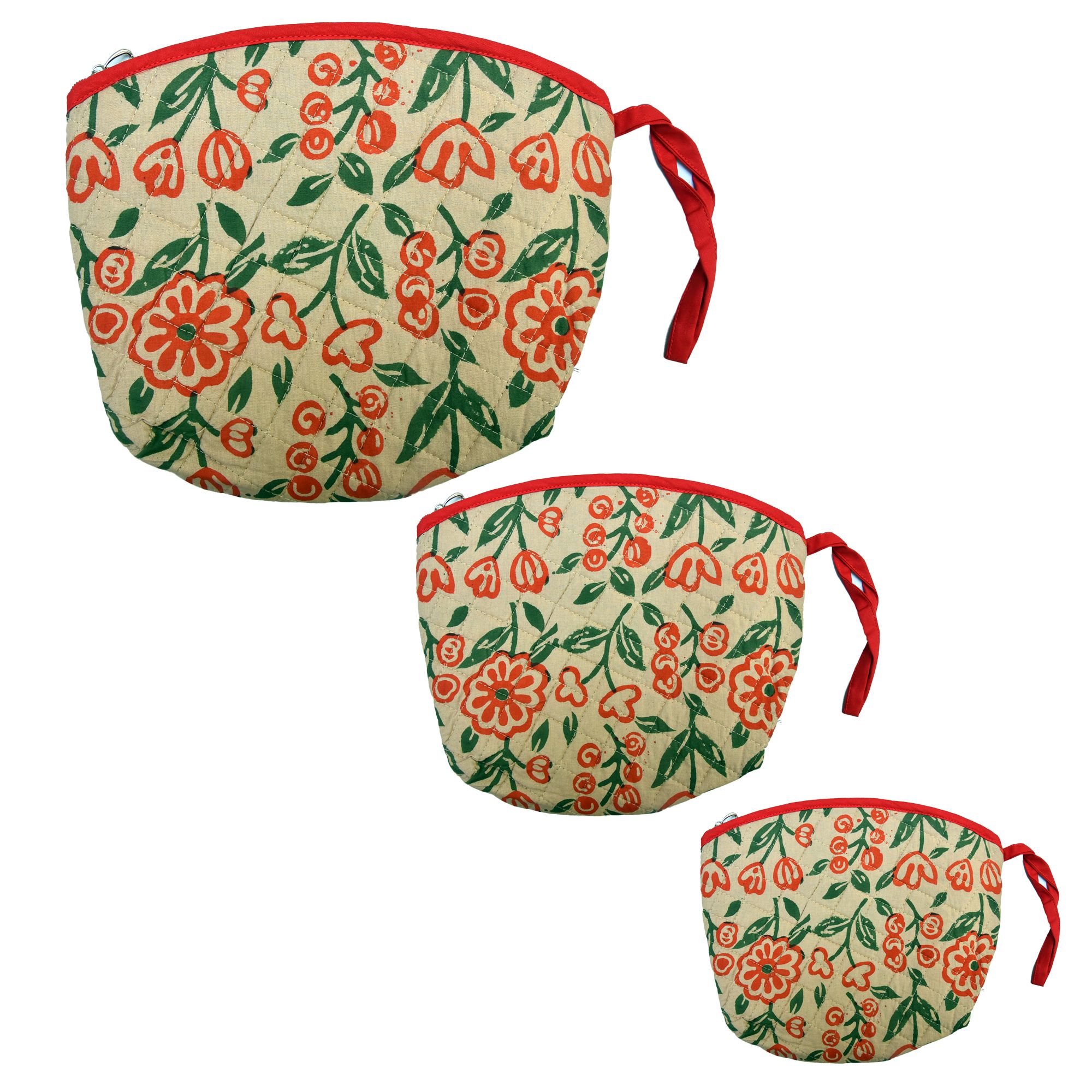 Tribes India Handmade Cotton, Sponge & Bid Work Green Pouch