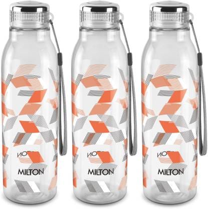 MILTON Helix Bottle 1000 Each 1000 ml Bottle  (Pack of 3, Orange, Plastic)