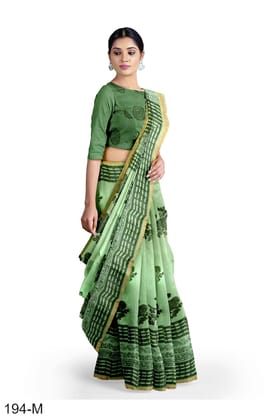 Green Bird Motif Maheshwari Saree Green Bird Motif Maheshwari Saree