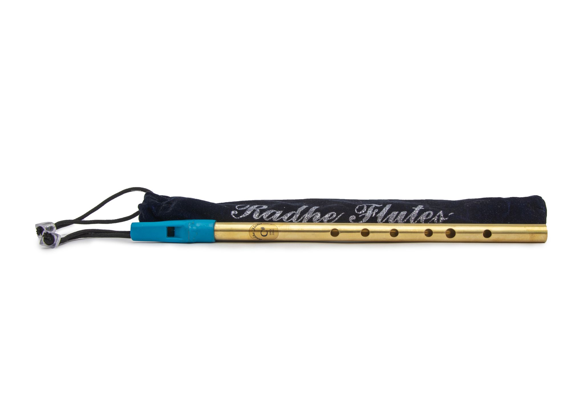 Radhe Flutes Brass Flute Soprano Vertical Blow Scale C Sharp With VELVET COVER