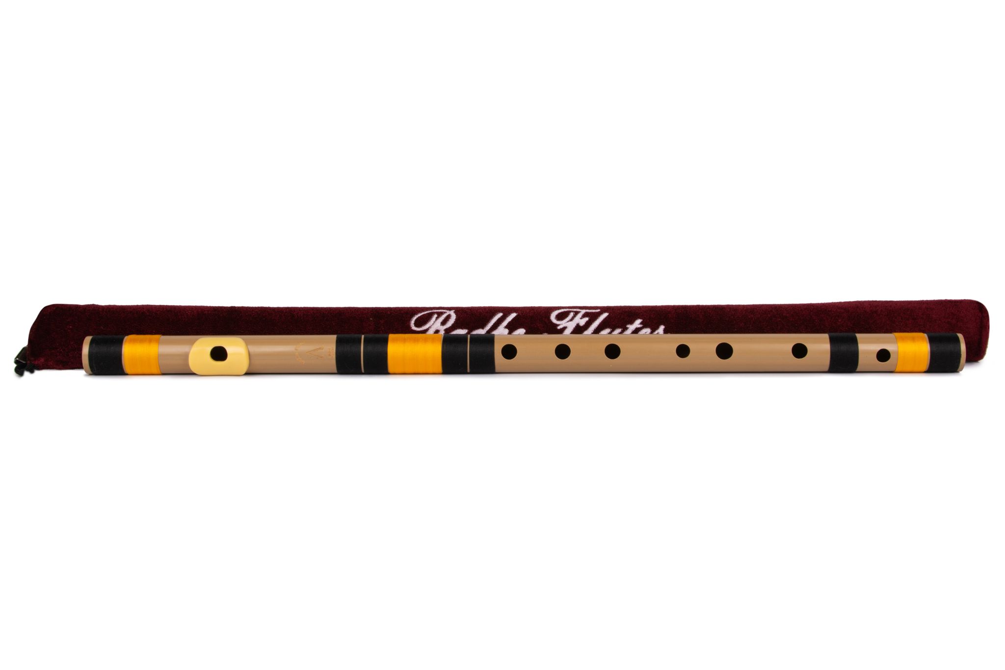 Radhe Flutes PVC Fiber A Sharp Bansuri Base Octave Right Handed With Velvet Cover