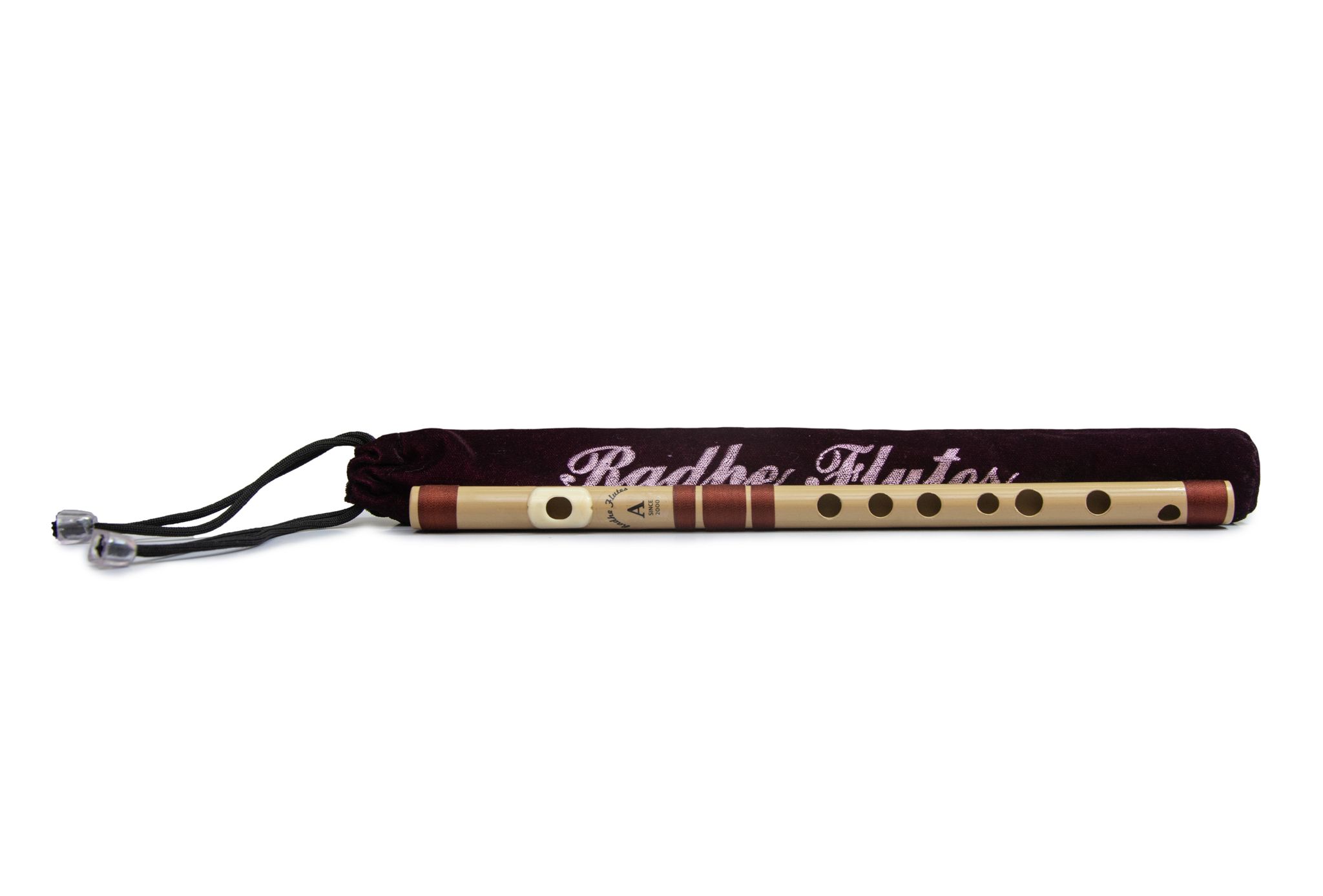 Radhe Flutes PVC Fiber A Natural Bansuri Higher Octave RIGHT Handed With VELVET COVER