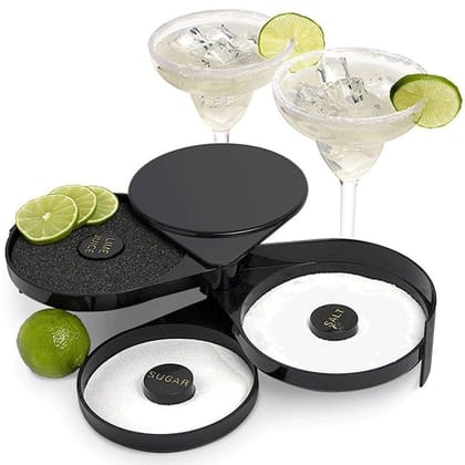 Navisha Glass Rimmer with 3 Compartments and Sponge, Sugar and Salt Bar Rimmer Great for Cocktails Margarita Navisha Glass Rimmer with 3 Compartments and Sponge, Sugar and Salt Bar Rimmer Great for Cocktails Margarita