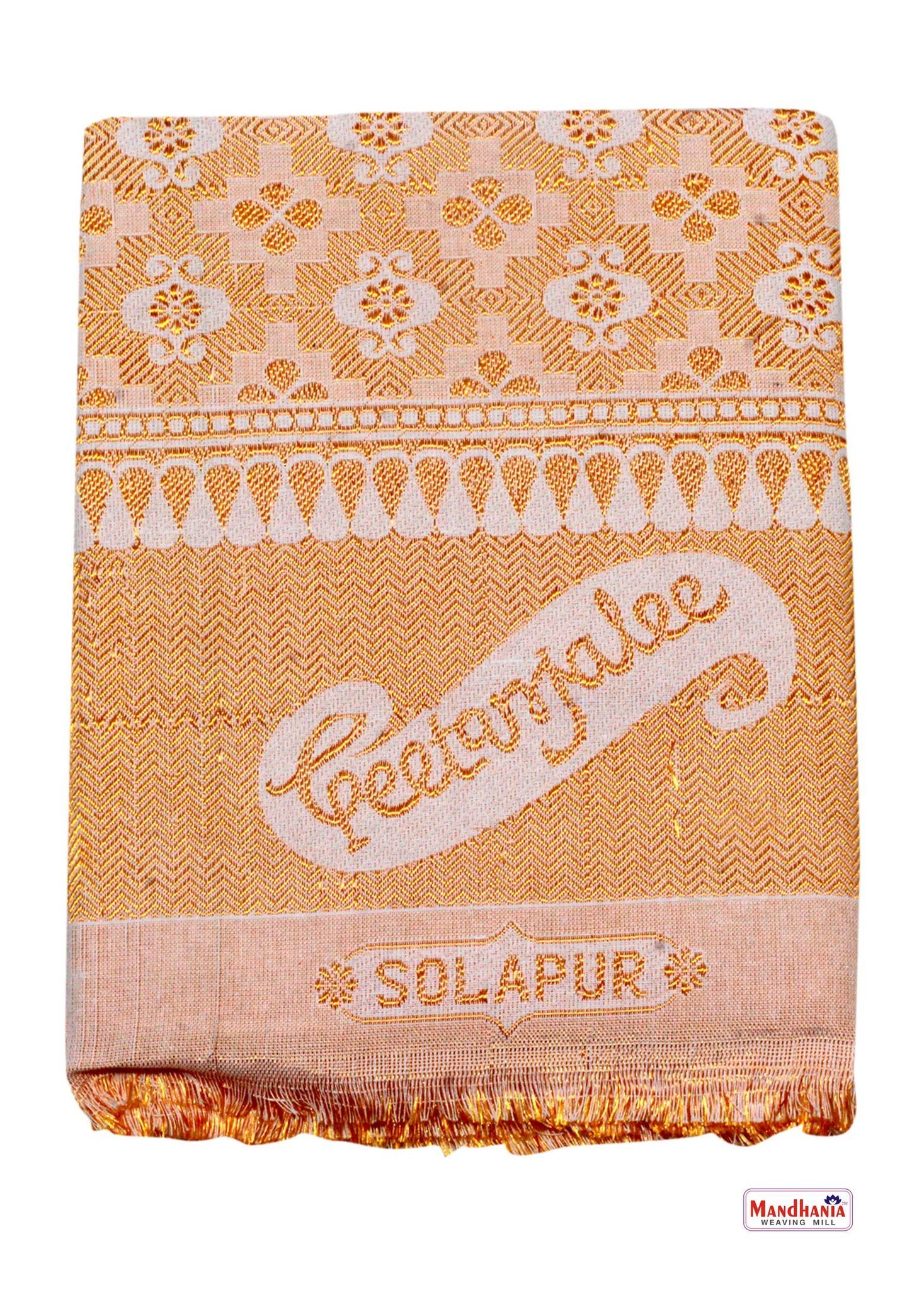 Mandhania Solapur Chaddar Single Blanket Cotton,Rayon�& Viscose Pack of 1 - Yellow