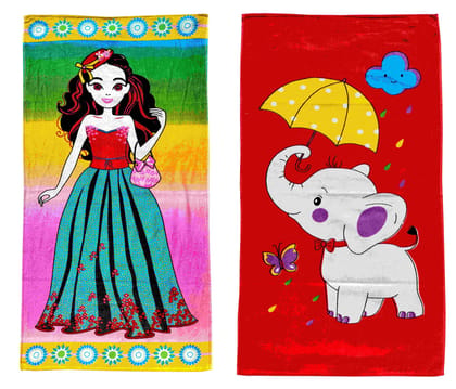 Mandhania Cotton Cartoon Printed Kids Bath Towels for Boys N Girls Pack of 2 Mandhania Cotton Cartoon Printed Kids Bath Towels for Boys N Girls Pack of 2