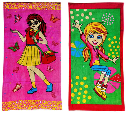 Mandhania Cotton Cartoon Printed Kids Bath Towels for Boys N Girls Pack of 2 Mandhania Cotton Cartoon Printed Kids Bath Towels for Boys N Girls Pack of 2
