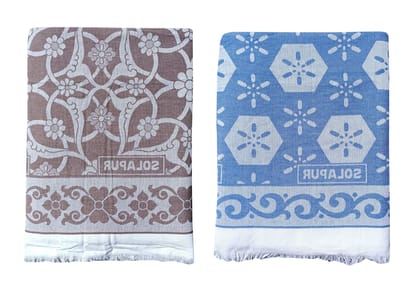 Mandhania Super Soft Premium Light Weight Solapur Chaddar 100% Cotton Dailyuse Single Bed Blanket Pack of 2 (206)