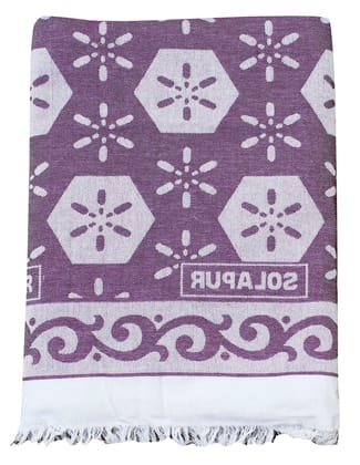 Mandhania Cotton Soft Light Weight Daily Use Single Bed Solapur Blanket (Purple , Single)