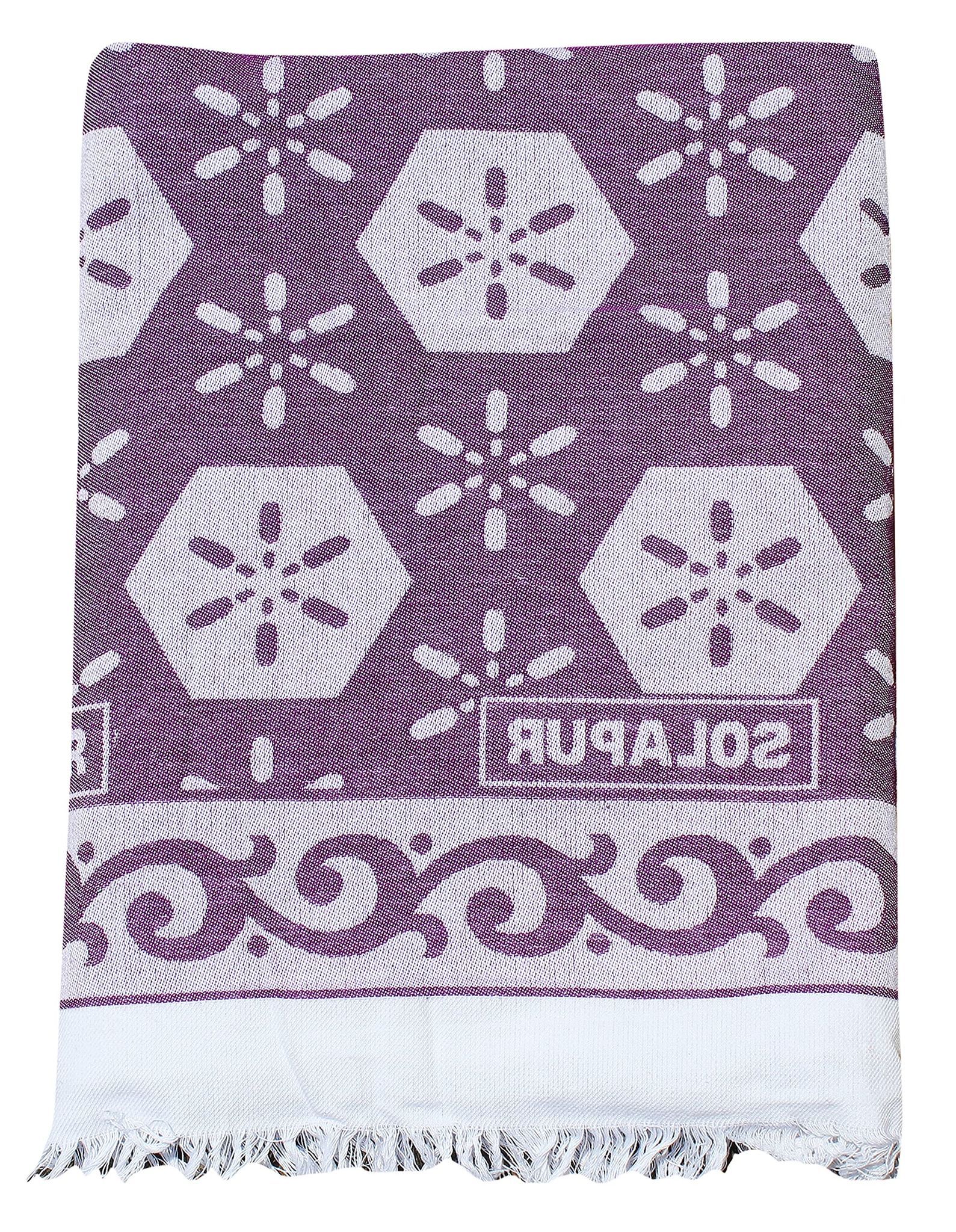 Mandhania Cotton Soft Light Weight Daily Use Single Bed Solapur Blanket (Purple , Single)