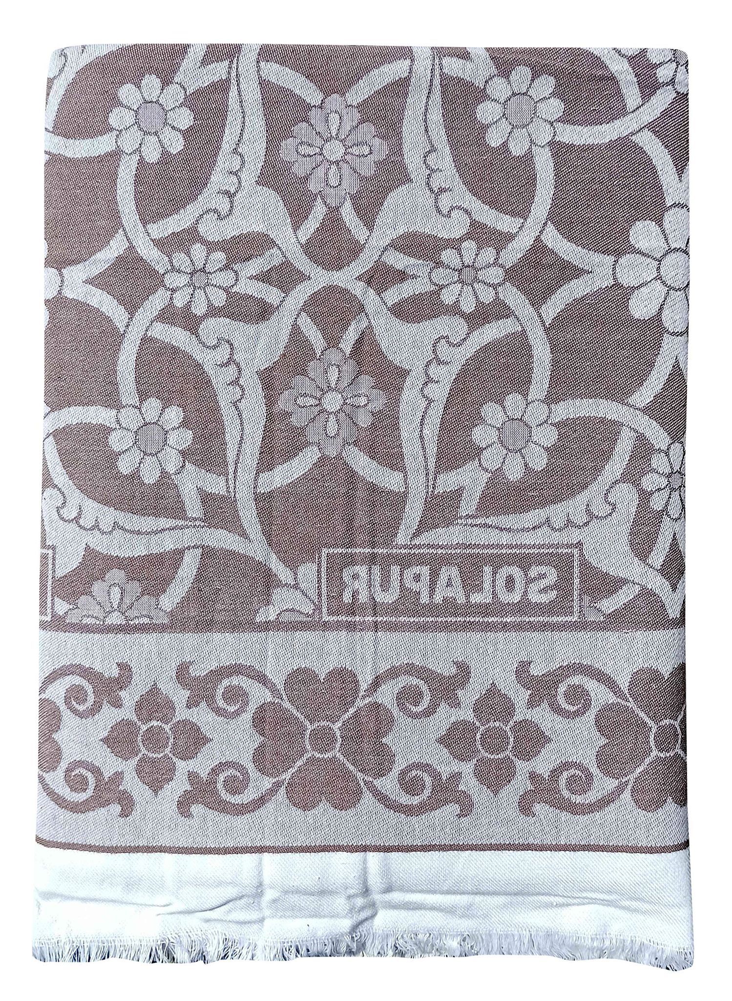 Mandhania Soft Premium Light Weight Solapur Cotton Daily Use Single Bed Blanket/Chaddar (Light Brown)