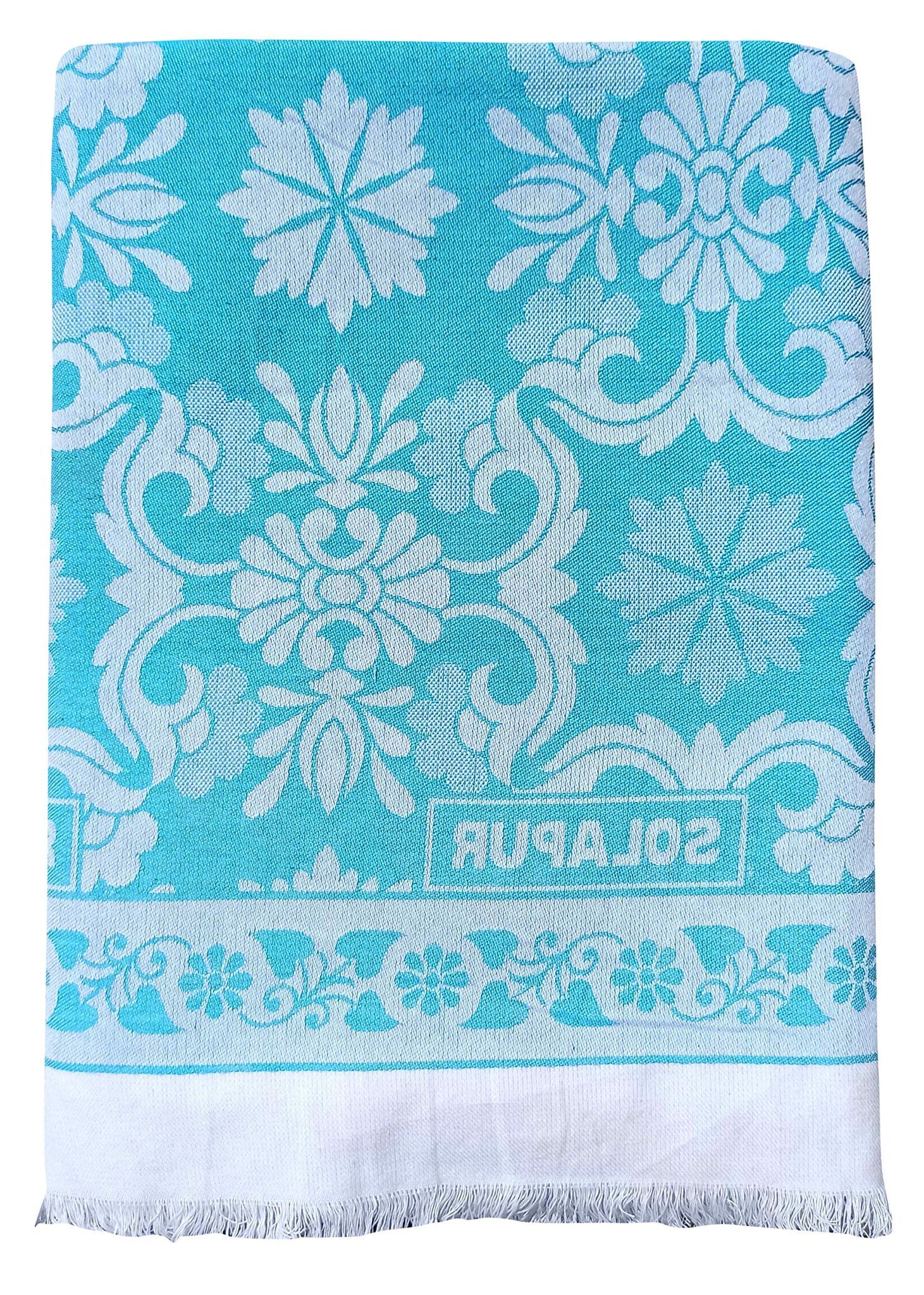 Mandhania Soft Premium Light Weight Solapur Cotton Daily Use Single Bed Blanket/Chaddar (Green)