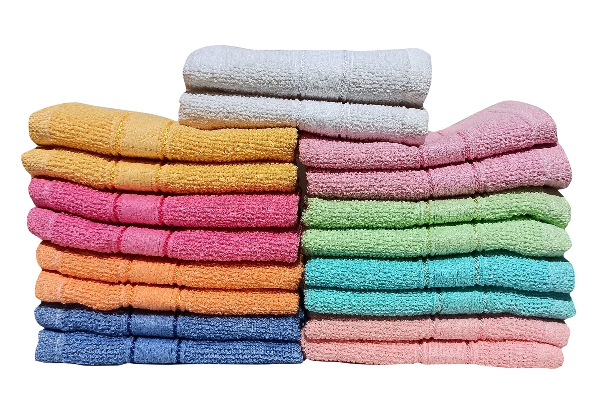 Mandhania Cotton Face Towel (Pack of 12)