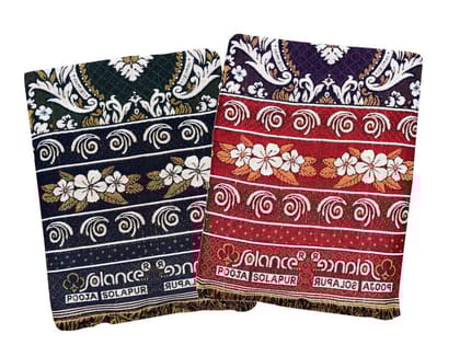 Solance by Mandhania Solapur Chaddar Cotton Blanket, Bed Sheet Single Bed Full Size Pack of 2 (PCSS201)