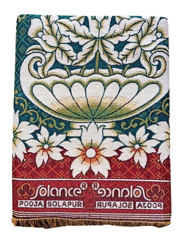 Solance by Mandhania Solapur Chaddar Cotton Blanket, Bed Sheet Single Bed Full Size Pack of 1 (PCSS108)