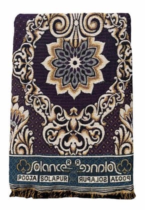 Solance by Mandhania Solapur Chaddar Cotton Blanket, Bed Sheet Single Bed Full Size Pack of 1 (PCSS105)