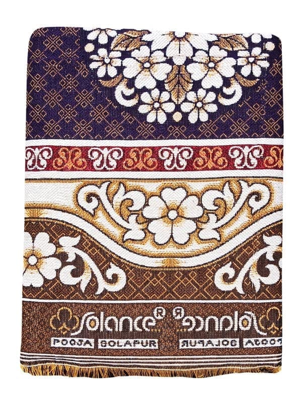 Solance by Mandhania Solapur Chaddar Cotton Blanket, Bed Sheet Single Bed Full Size Pack of 1 (PCSS106)