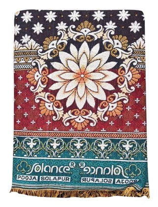 Solance by Mandhania Solapur Chaddar Cotton Blanket, Bed Sheet Single Bed Full Size Pack of 1 (PCSS1023)