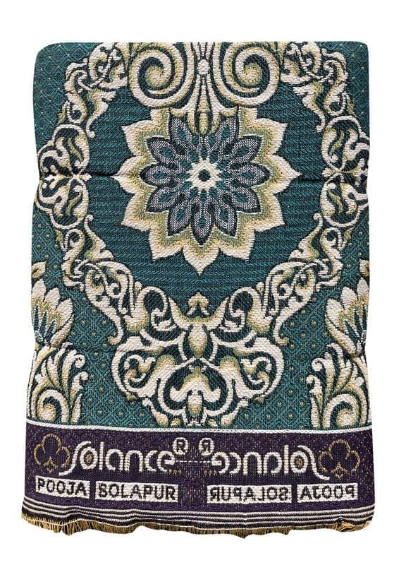 Solance by Mandhania Solapur Chaddar Cotton Blanket, Bed Sheet Single Bed Full Size Pack of 1 (PCSS104)