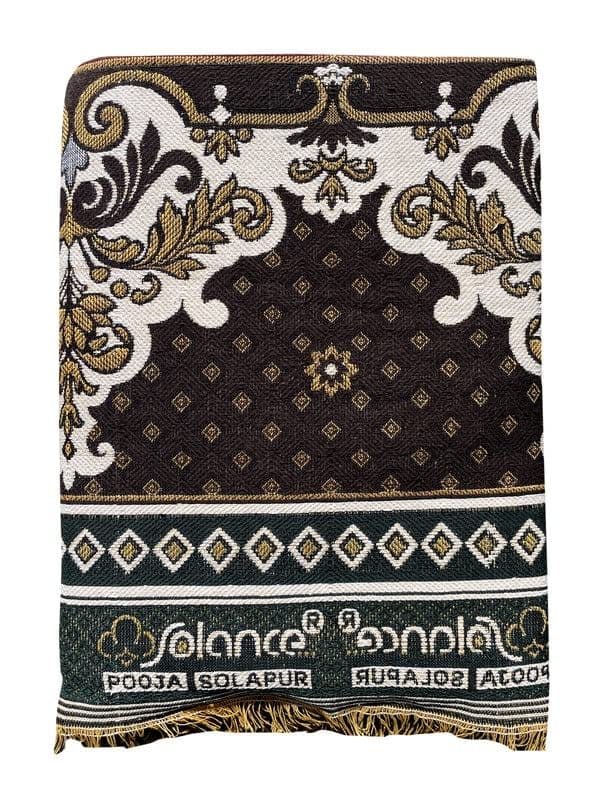 Solance by Mandhania Solapur Chaddar Cotton Blanket, Bed Sheet Single Bed Full Size Pack of 1 (PCSS1019)