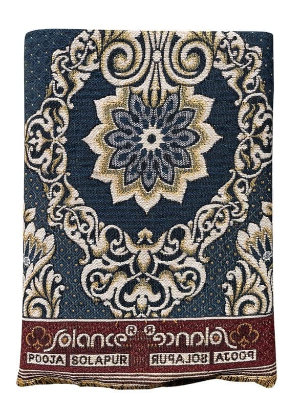 Solance by Mandhania Solapur Chaddar Cotton Blanket, Bed Sheet Single Bed Full Size Pack of 1 (PCSS1015)