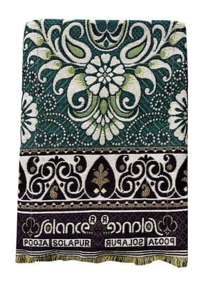 Solance by Mandhania Solapur Chaddar Cotton Blanket, Bed Sheet Single Bed Full Size Pack of 1 (PCSS1011)