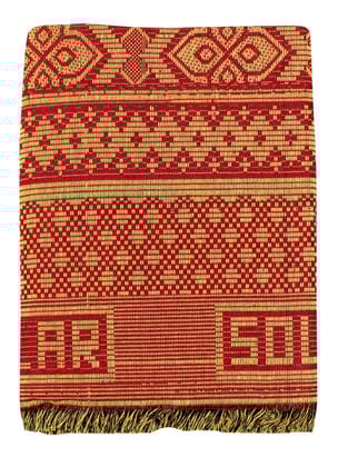 Mandhania Dollar Solapur Chaddar Authentic Designed 100% Cotton Dailyuse Single Bed Blanket Pack of 1 - Red