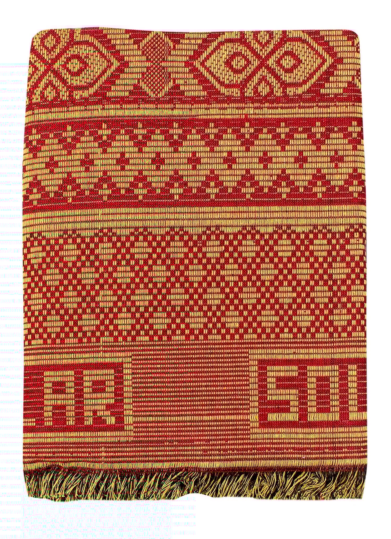 Mandhania Dollar Solapur Chaddar Authentic Designed 100% Cotton Dailyuse Single Bed Blanket Pack of 1 - Red