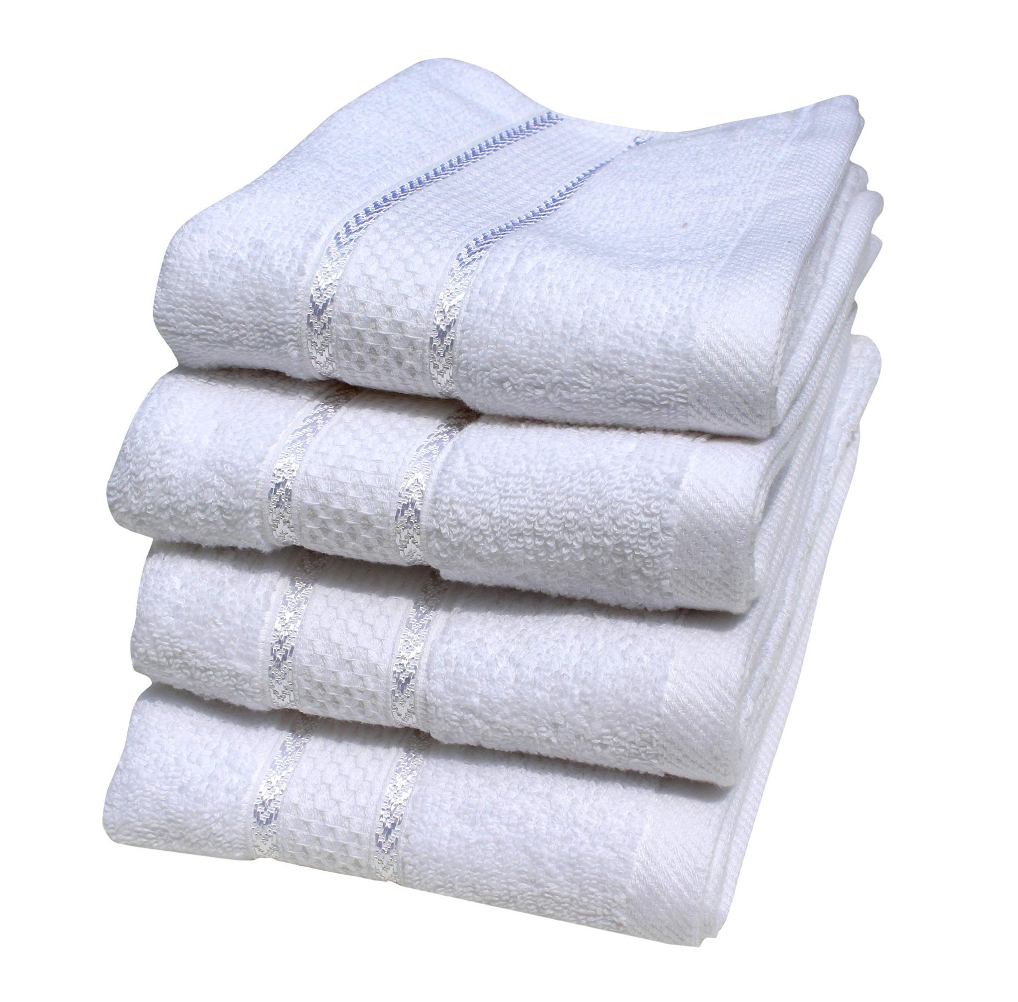 Mandhania Premium Cotton Hand Towels for Home, Hotel & Spa, Super Absorbent & Soft, Antibacterial 550 GSM White Cotton Hand Towels Pack of 4