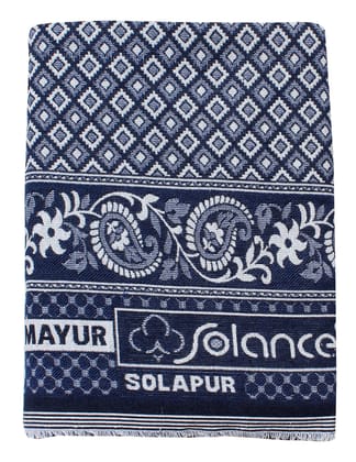 Mandhania Mayur Solapur Chaddar 100% Cotton Dailyuse Single Bed Blanket Pack of 1 Blue, Durable