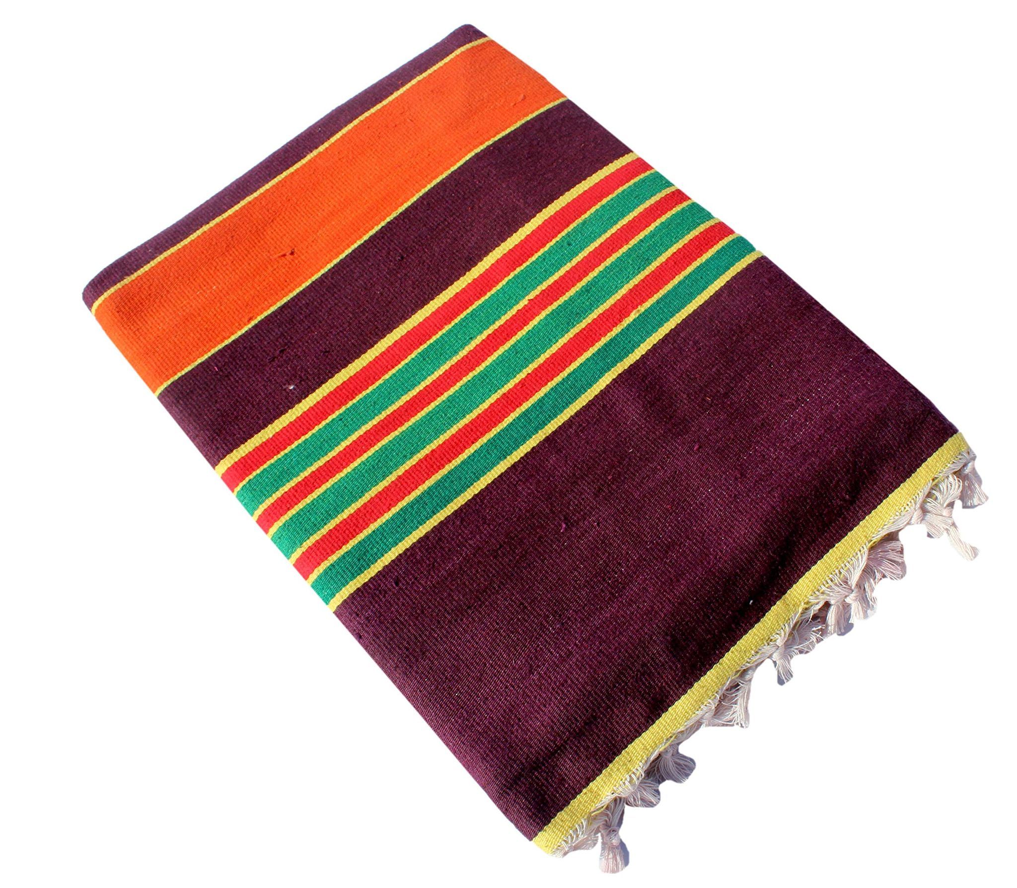 Mandhania Extra Large Size Multi Purpose Solapuri Carpet/Galicha 100% Cotton - 1 (Multicolor Stripes Size 68 inch x 96 inch)
