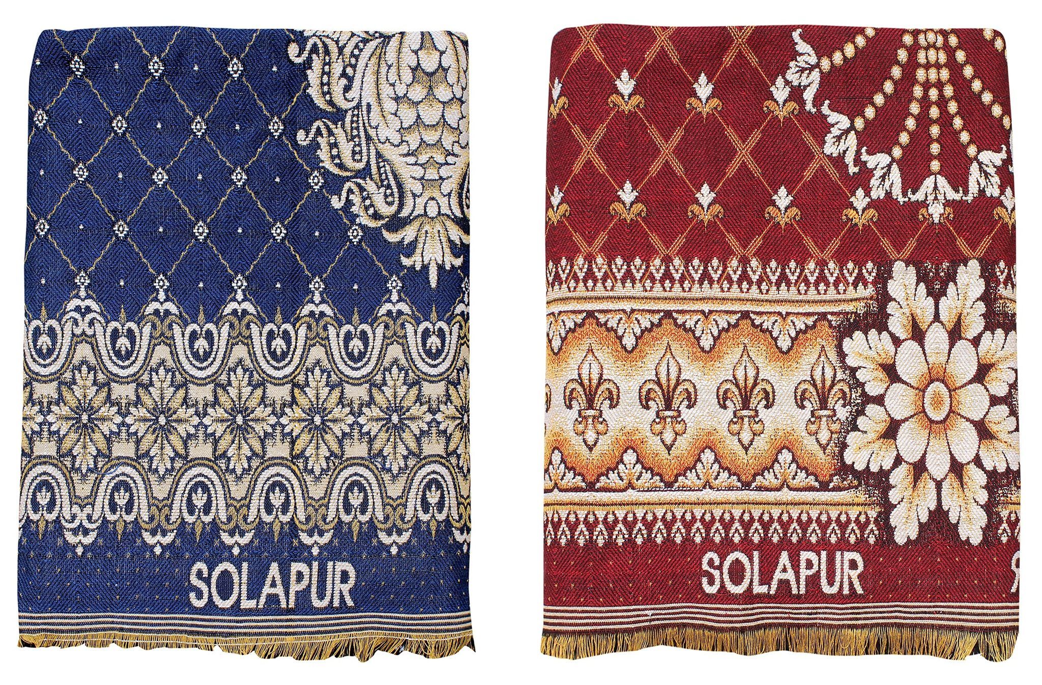 Solance Cotton Solapur Carpet, Dhurrie, Rug, Galicha (Multicolour, 58 inch x 88 inch) Pack of 2