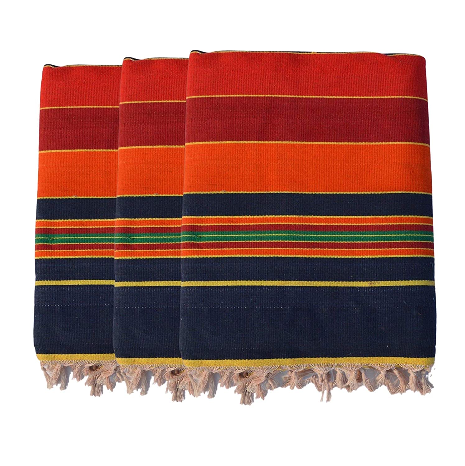 Mandhania Solapuri Carpet Dhurrie Rug Galicha 100% Cotton (Multicolor Size 56 inch x 86 inch) Pack of 3