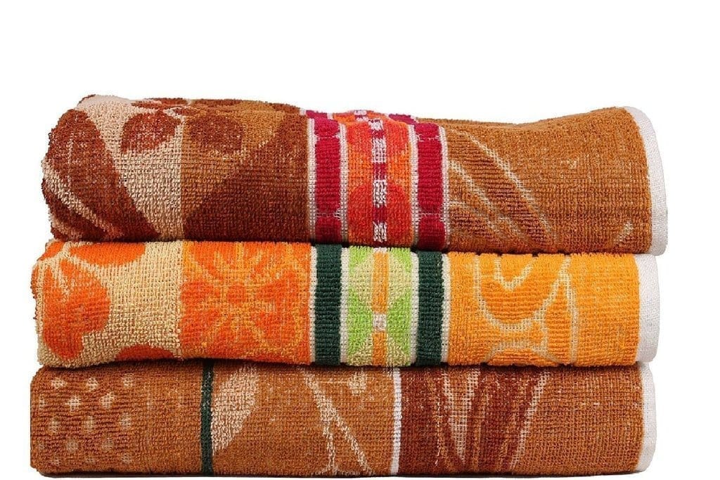 Mandhania Ash Set of 3 Jacquard Large Bath Towels 68 X 137 cm