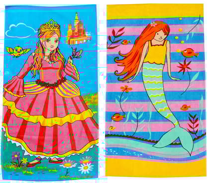 Mandhania Cotton Cartoon Printed Kids Bath Towels for Boys N Girls Pack of 2 Mandhania Cotton Cartoon Printed Kids Bath Towels for Boys N Girls Pack of 2
