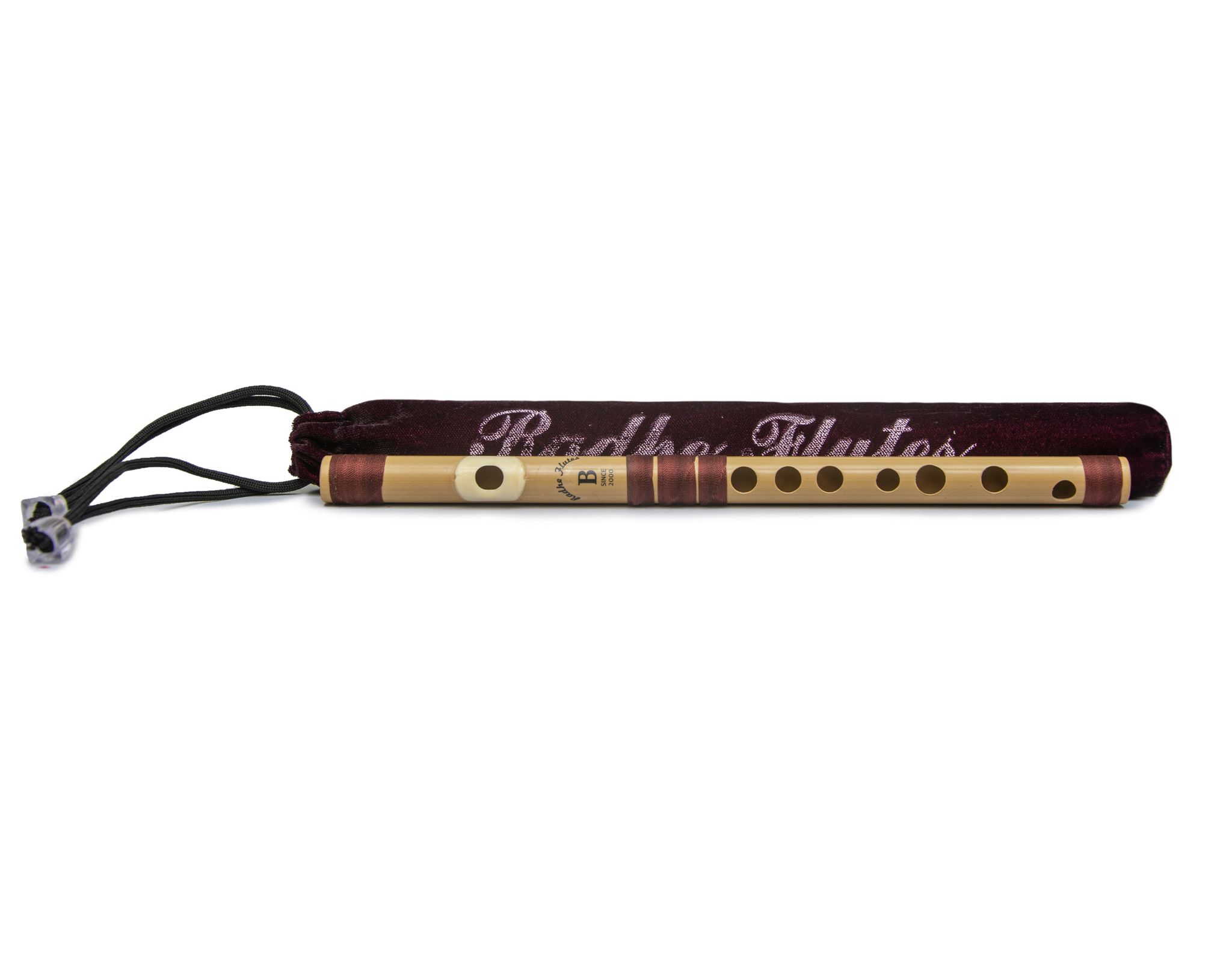 Radhe Flutes PVC Fiber B Natural Bansuri Higher Octave RIGHT Handed With VELVET COVER