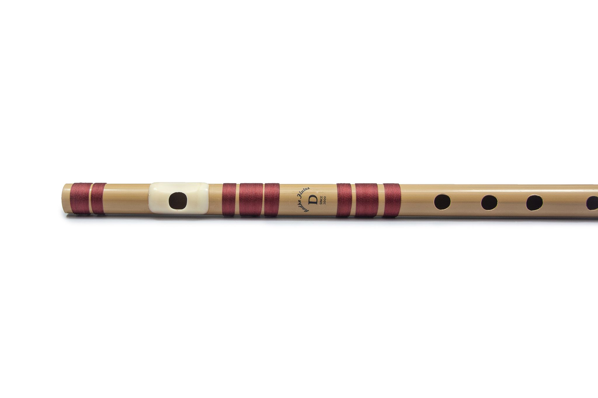 Radhe Flutes PVC Fiber D Natural Bansuri Middle Octave Left Handed