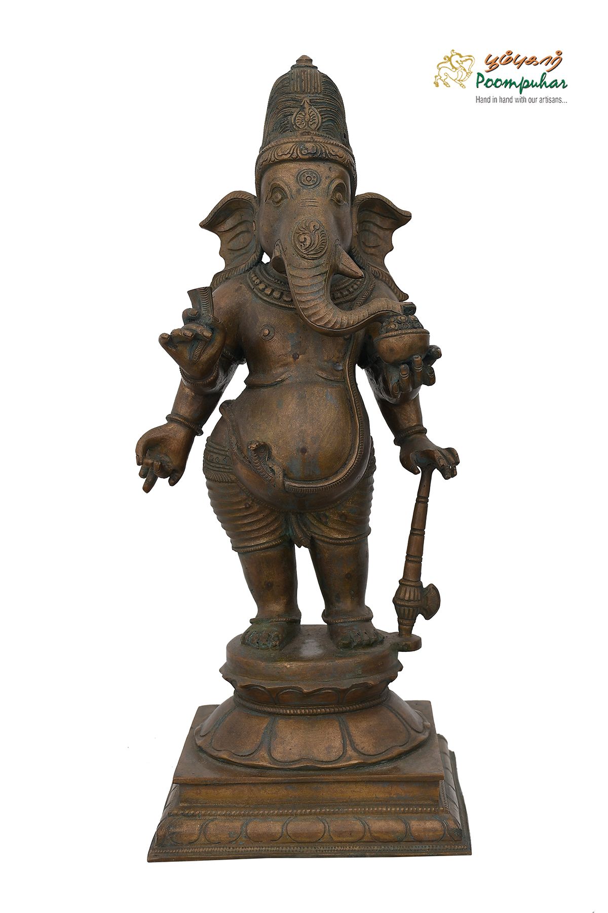 BRONZE THIRUVANAIKKAL GANESHA 18 INCH