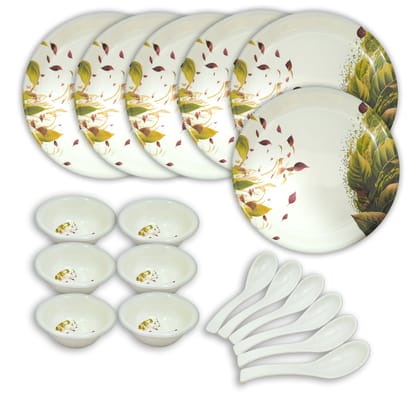 Inpro Melamine Dinner Set 18 Pcs (6 Full Plate, 6 Bowl, 6 Spoon).Elevate your dining experience with our exquisite 18-Piece Melamine Dinner Set. Inpro Melamine Dinner Set 18 Pcs (6 Full Plate, 6 Bowl, 6 Spoon).Elevate your dining experience with our exquisite 18-Piece Melamine Dinner Set.