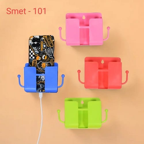 WALL MOUNTED STORAGE BOX / REMOTE STORAGE ORGANIZER CASE WITH 2 SIDE HANGING HOOKS(4 Pcs)