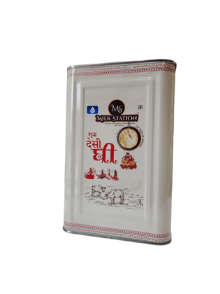 MilkStation Desi Ghee 5 litre Tin | Made Traditionally from Makkhan (Butter) | Ghee for Better Digestion and Immunity MilkStation Desi Ghee 5 litre Tin | Made Traditionally from Makkhan (Butter) | Ghee for Better Digestion and Immunity