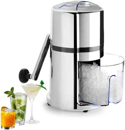 Montavo by FnS Stainless Steel Ice Crusher Manual Machine with Stylish Mirrored Finish Includes a Scoop and Ice Tray Montavo by FnS Stainless Steel Ice Crusher Manual Machine with Stylish Mirrored Finish Includes a Scoop and Ice Tray