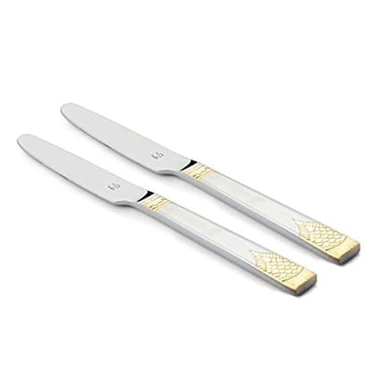 FNS August 24 Karat Gold Plated Stainless Steel Dinner Knife/Butter knife with Mirror Finish (Set of 2) FNS August 24 Karat Gold Plated Stainless Steel Dinner Knife/Butter knife with Mirror Finish (Set of 2)