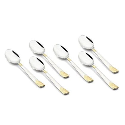 FnS August Premium Food Grade Stainless Steel 24 Karat Gold Plated Baby Spoon (Set of 6) FnS August Premium Food Grade Stainless Steel 24 Karat Gold Plated Baby Spoon (Set of 6)
