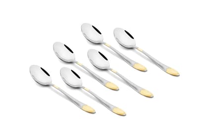 Montavo by FnS Passion Real Gold Plated on Handle Stainless Steel Baby Spoon (Set of 6)