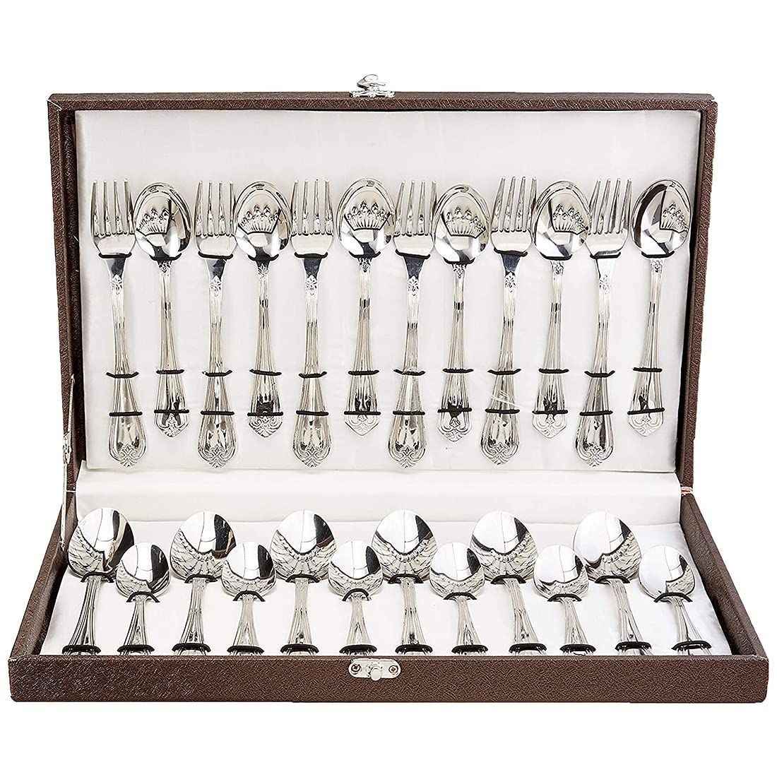 FNS Stainless Steel Manchester Cutlery Set with Baby Spoon, 24-Piece, Silver, MNST24B