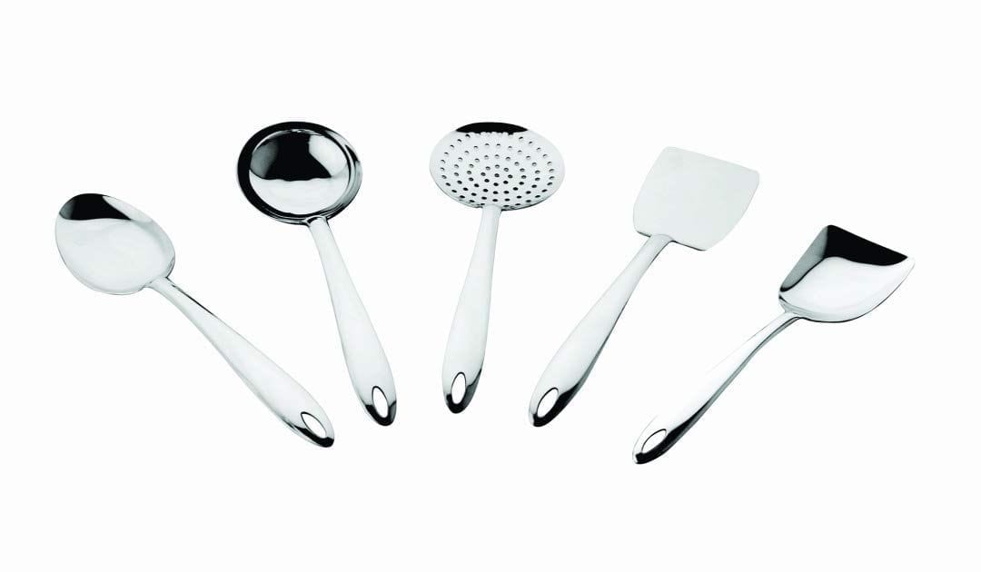 Montavo Premium 5 Pcs Kitchen Tool Set Veg Serving, Gravy Ladle,Skimmer, Solid Turner, Rice Serving (Medium Size)